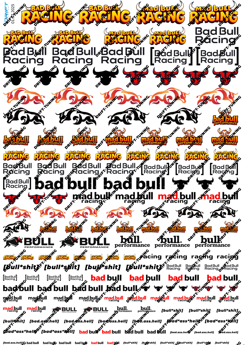D060 - Decalbogen &quote;Bull&quote;